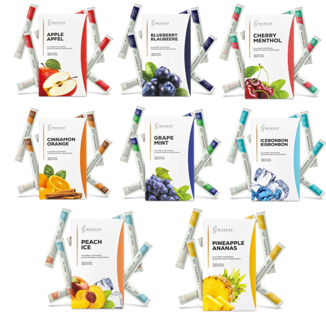 WUNDER ZAHNSTOCHER IN 8 ERFRISCHENDEN SORTEN