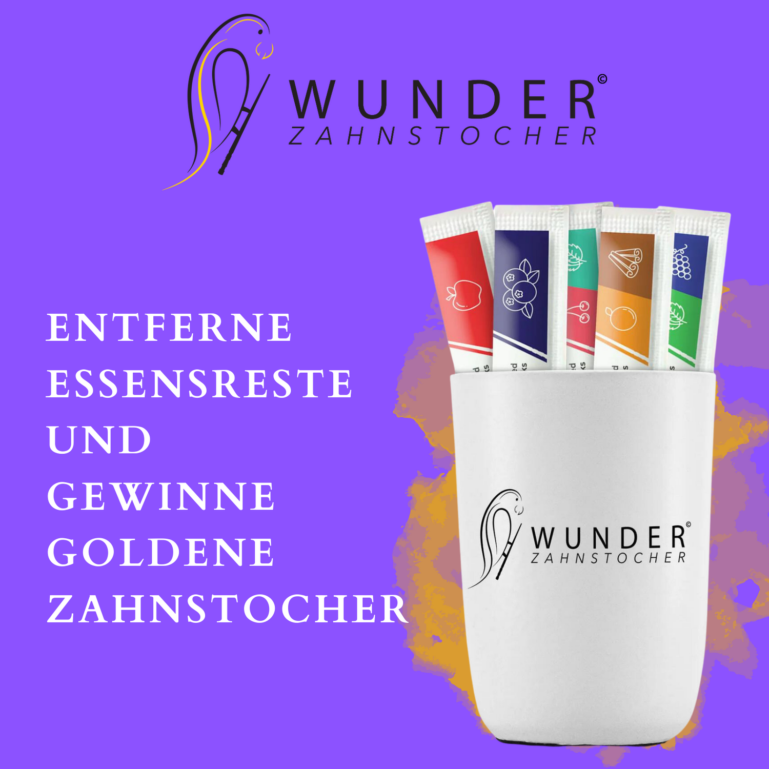 Entferne Essensreste und gewinne einen goldenen Zahnstocher