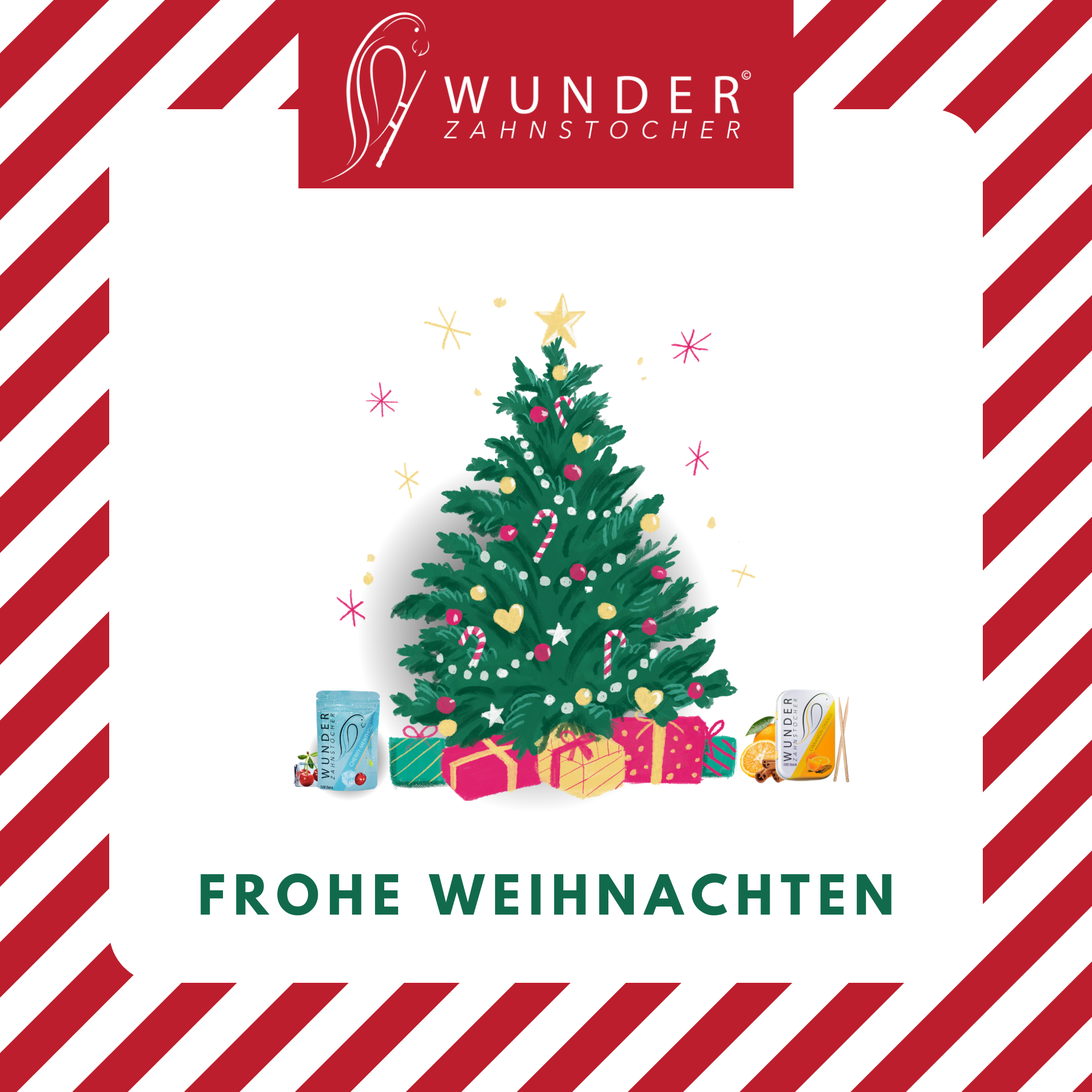 Frohe Weihnachten wünscht Team Wunder-Zahnstocher