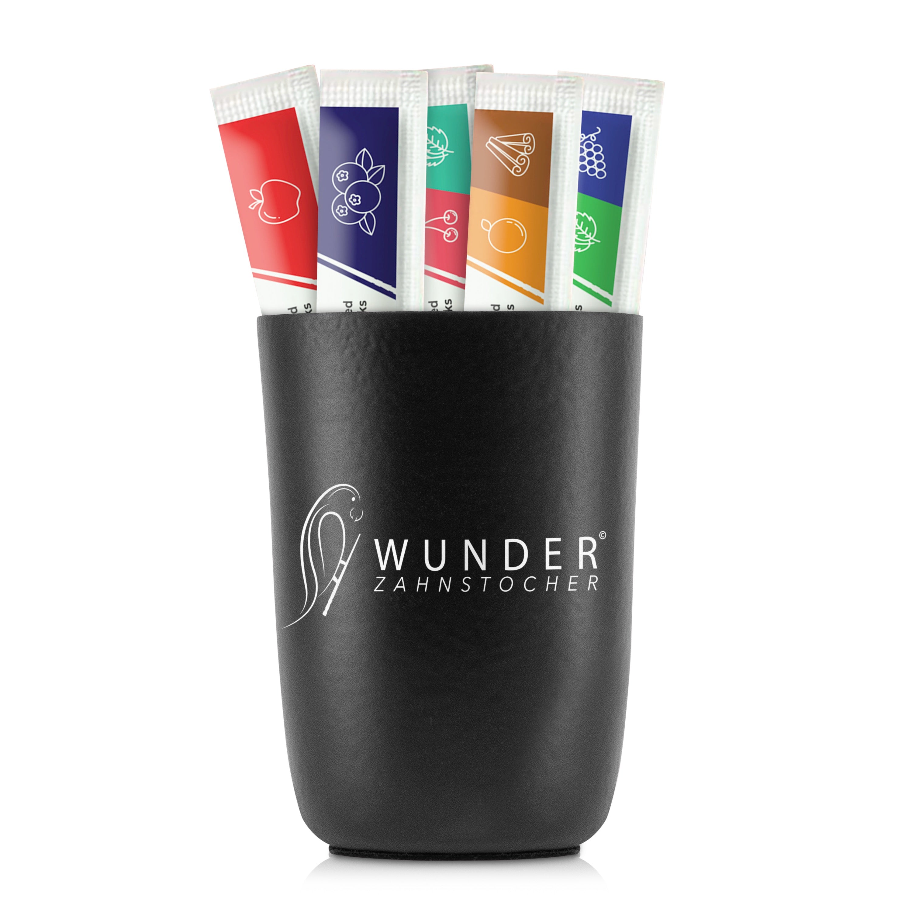 WUNDER ZAHNSTOCHER ALU BECHER SCHWARZ