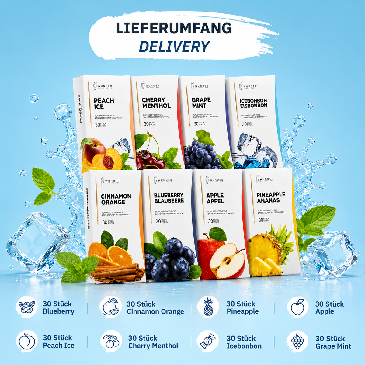 Wunder 30er XXL Bundle – 240 Stück, alle 8 Sorten