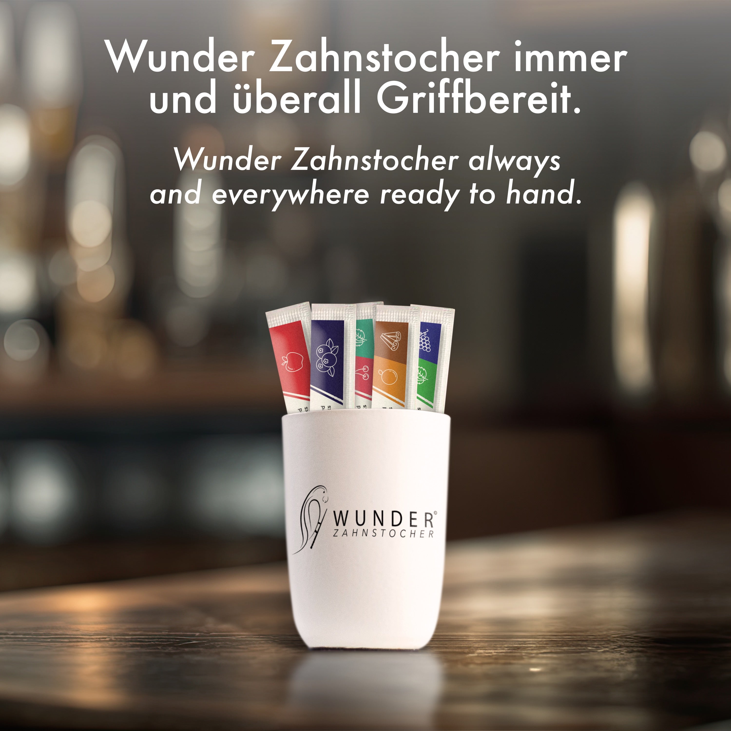 WUNDER ZAHNSTOCHER ALU BECHER WEIß