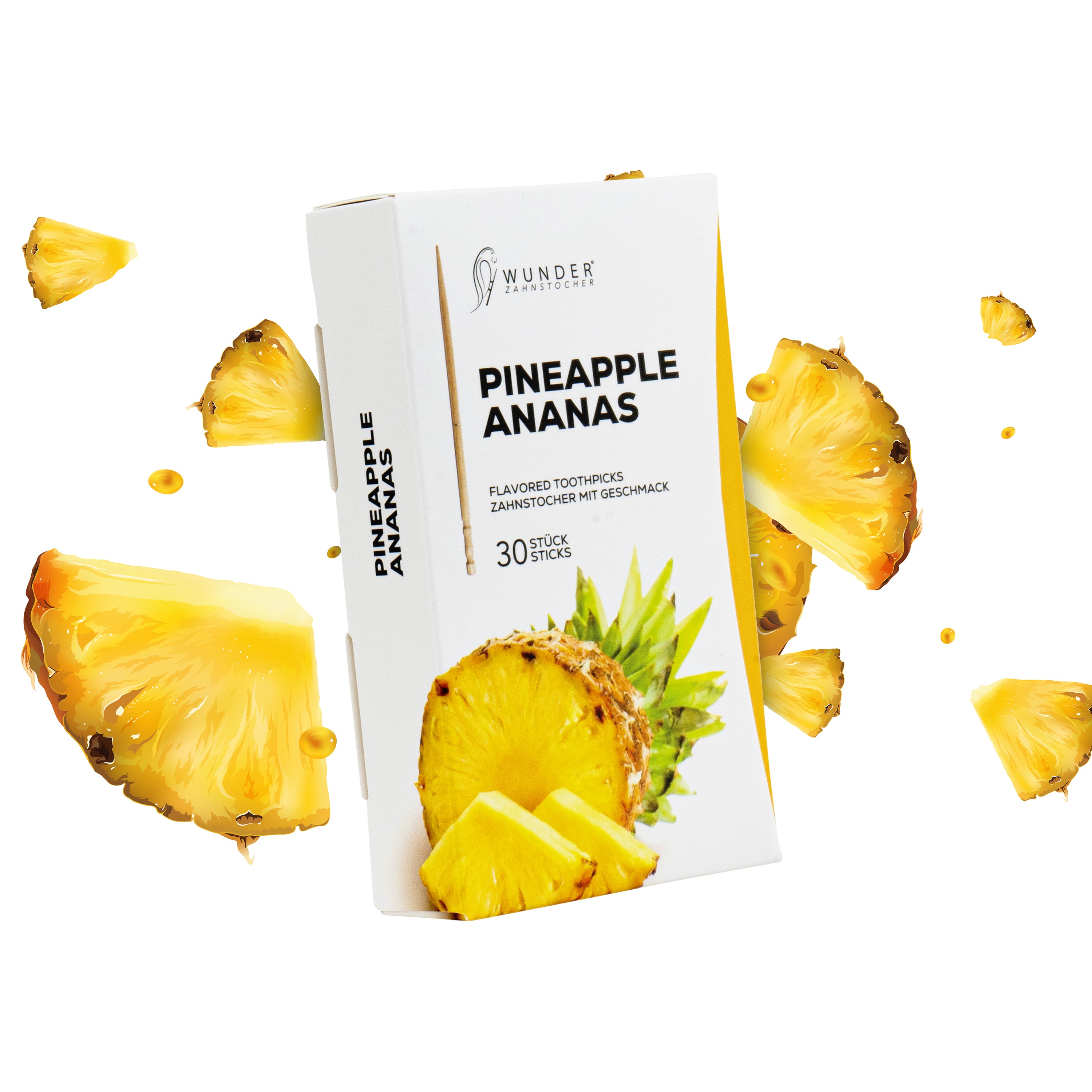 SINGLE PACK (30x) - PINEAPPLE / ANANAS  - ZAHNSTOCHER MIT GESCHMACK