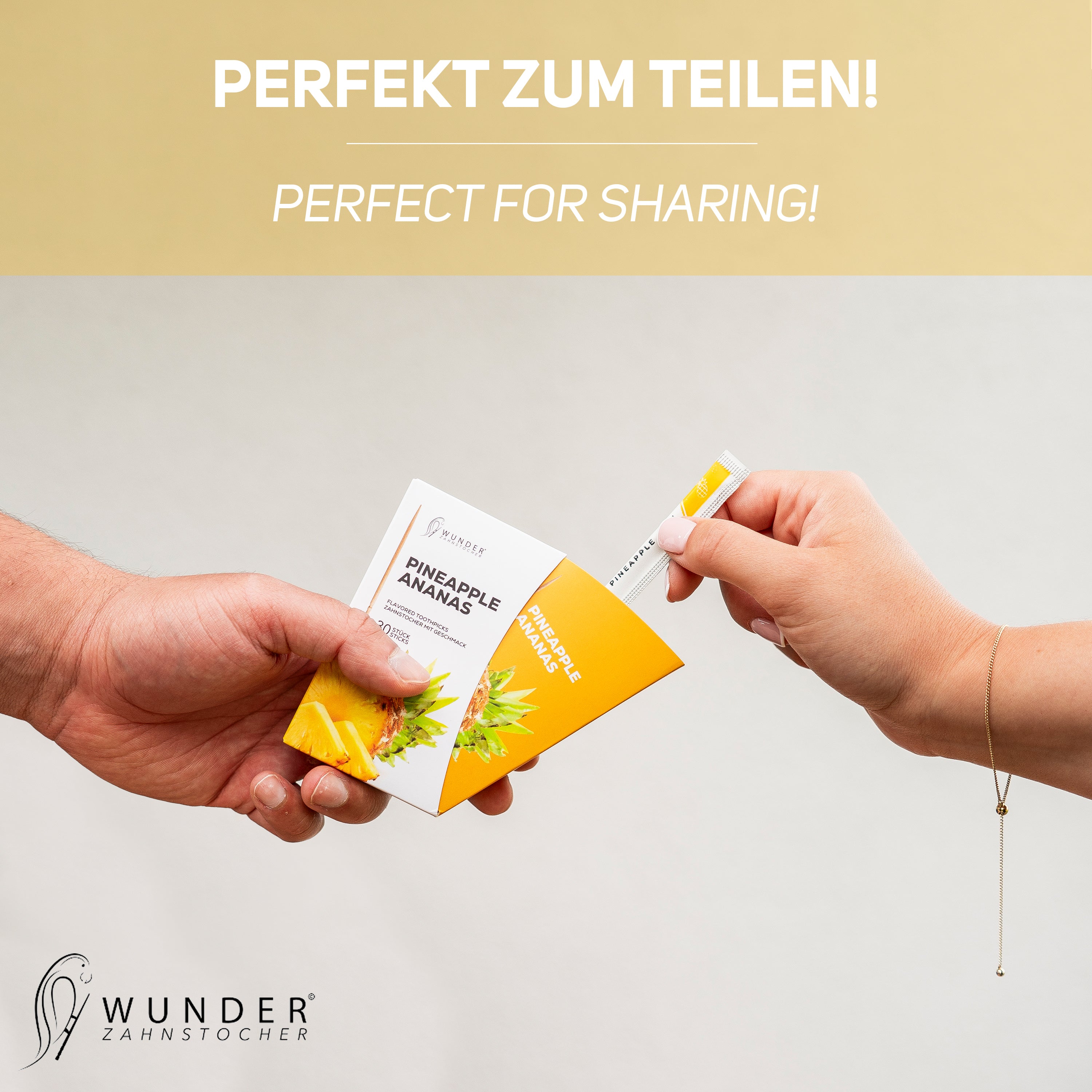 SINGLE PACK (30x) - PINEAPPLE / ANANAS - ZAHNSTOCHER MIT GESCHMACK