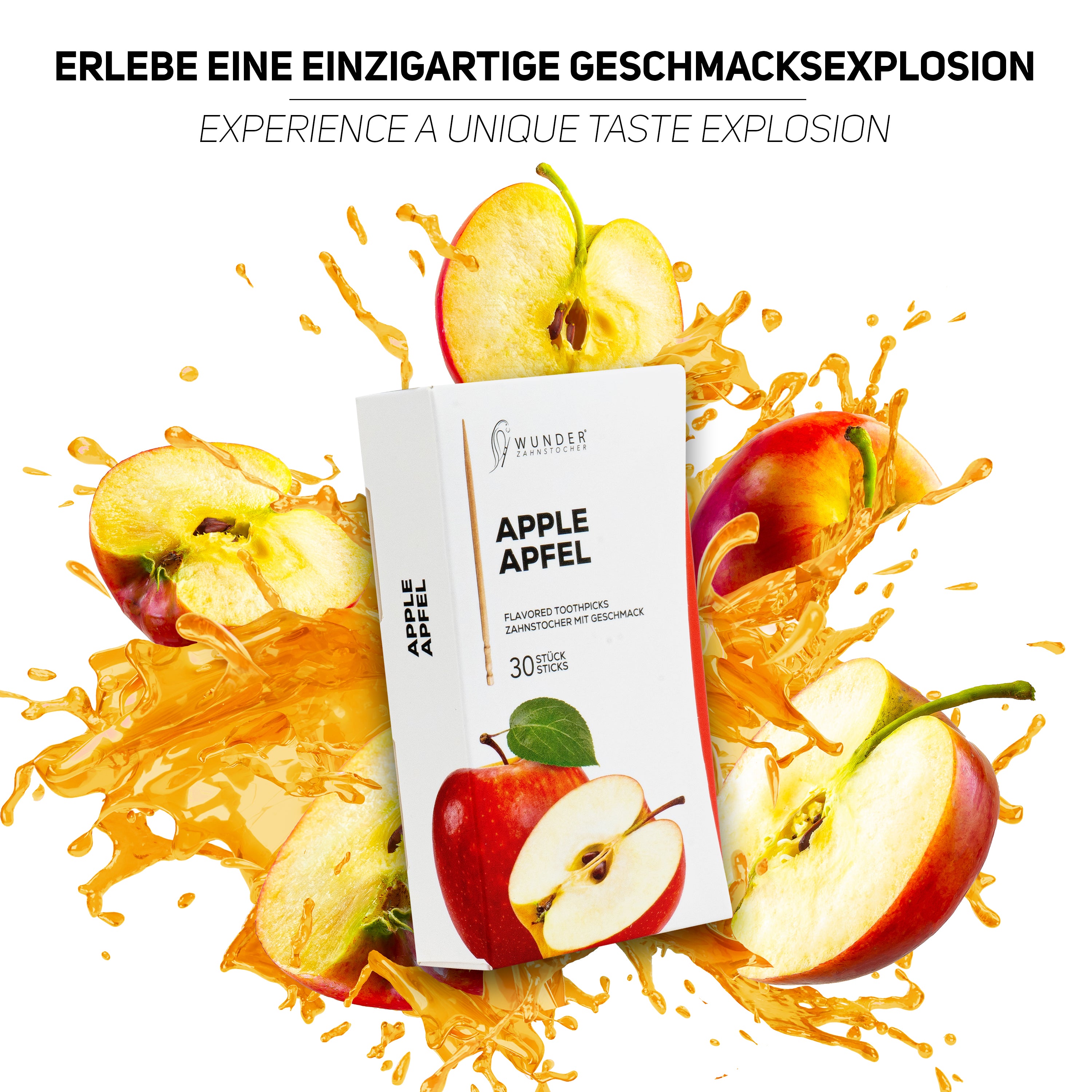 SINGLE PACK (30x) - APPLE / APFEL - ZAHNSTOCHER MIT GESCHMACK