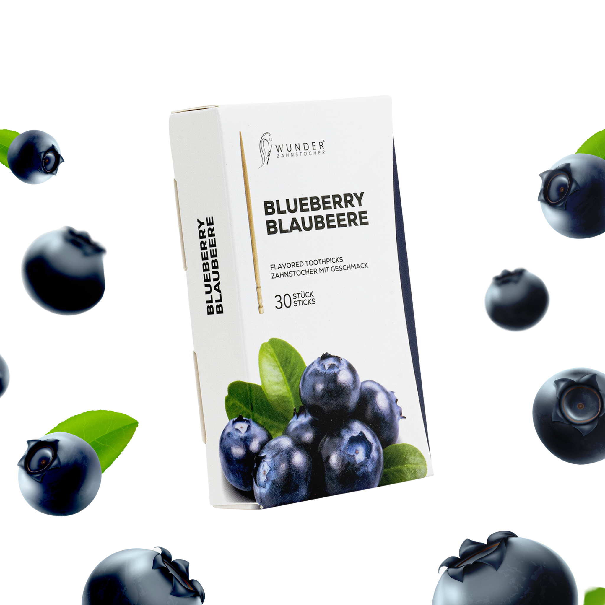 SINGLE PACK (30x) - BLUEBERRY / BLAUBEERE - ZAHNSTOCHER MIT GESCHMACK