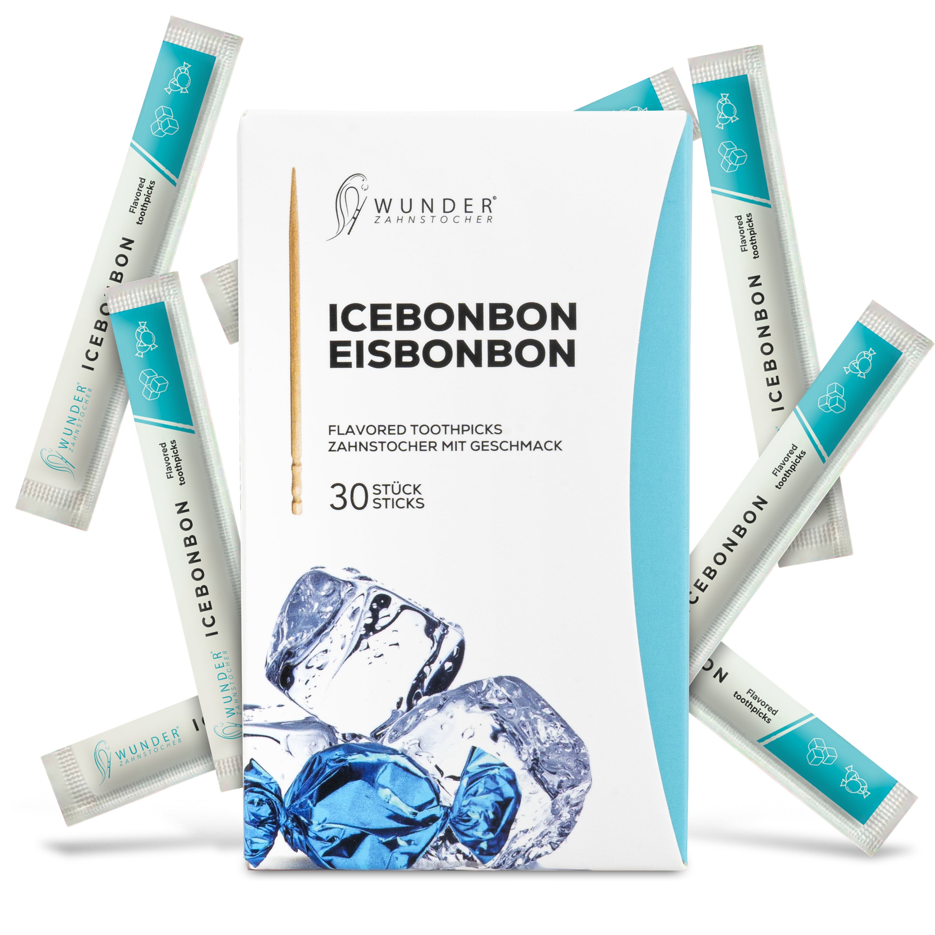 SINGLE PACK (30x) - ICEBONBON / EISBONBON  - ZAHNSTOCHER MIT GESCHMACK