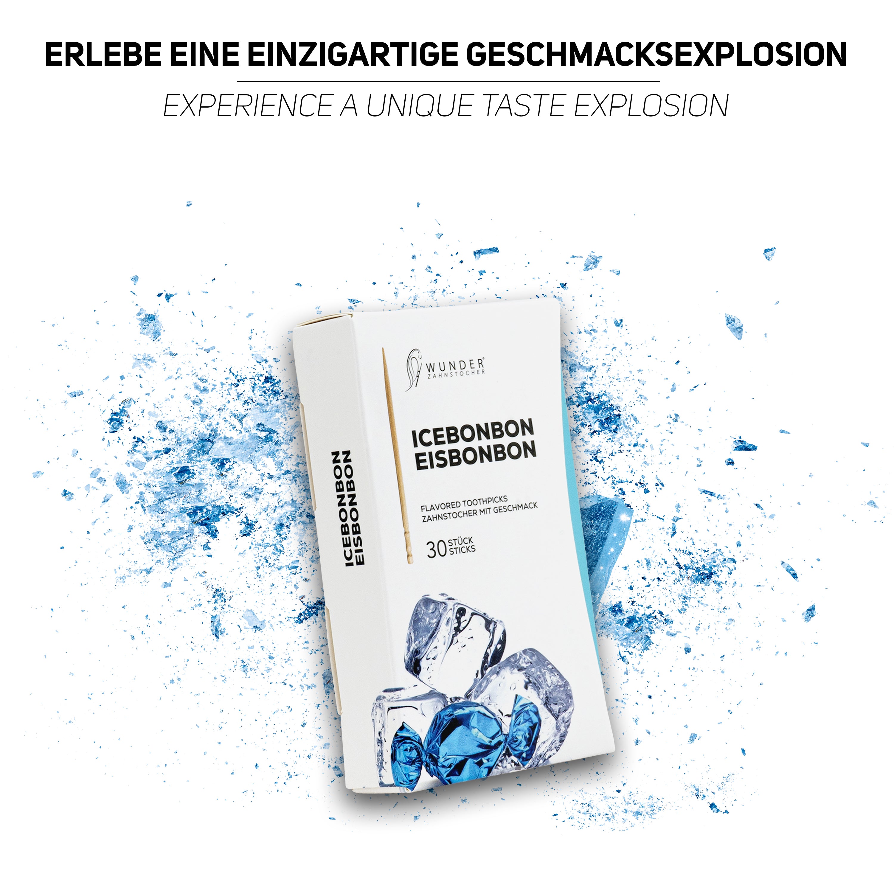 SINGLE PACK (30x) - ICEBONBON / EISBONBON - ZAHNSTOCHER MIT GESCHMACK