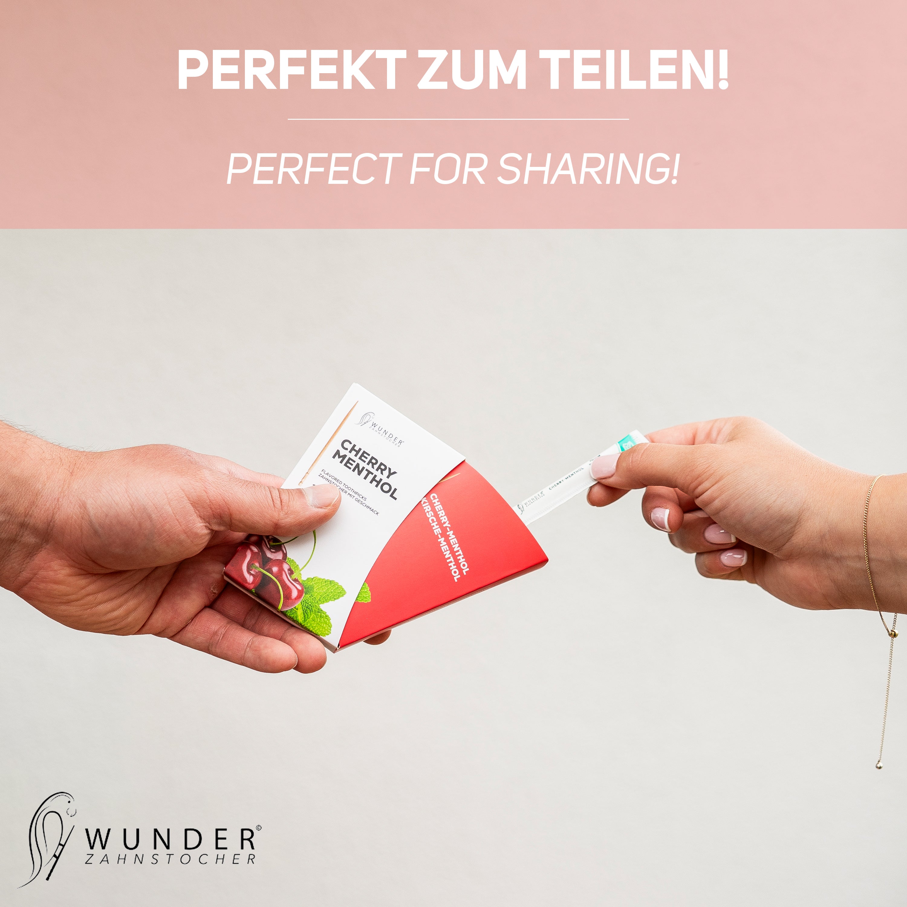 SINGLE PACK (30x) - CHERRY-MENTHOL / KIRSCH-MENTHOL - ZAHNSTOCHER MIT GESCHMACK