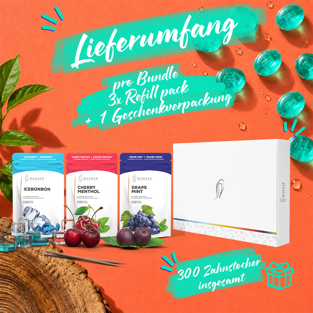 Wunder Refill Pack Fresh Breath – 3 Sorten, 300 Stück