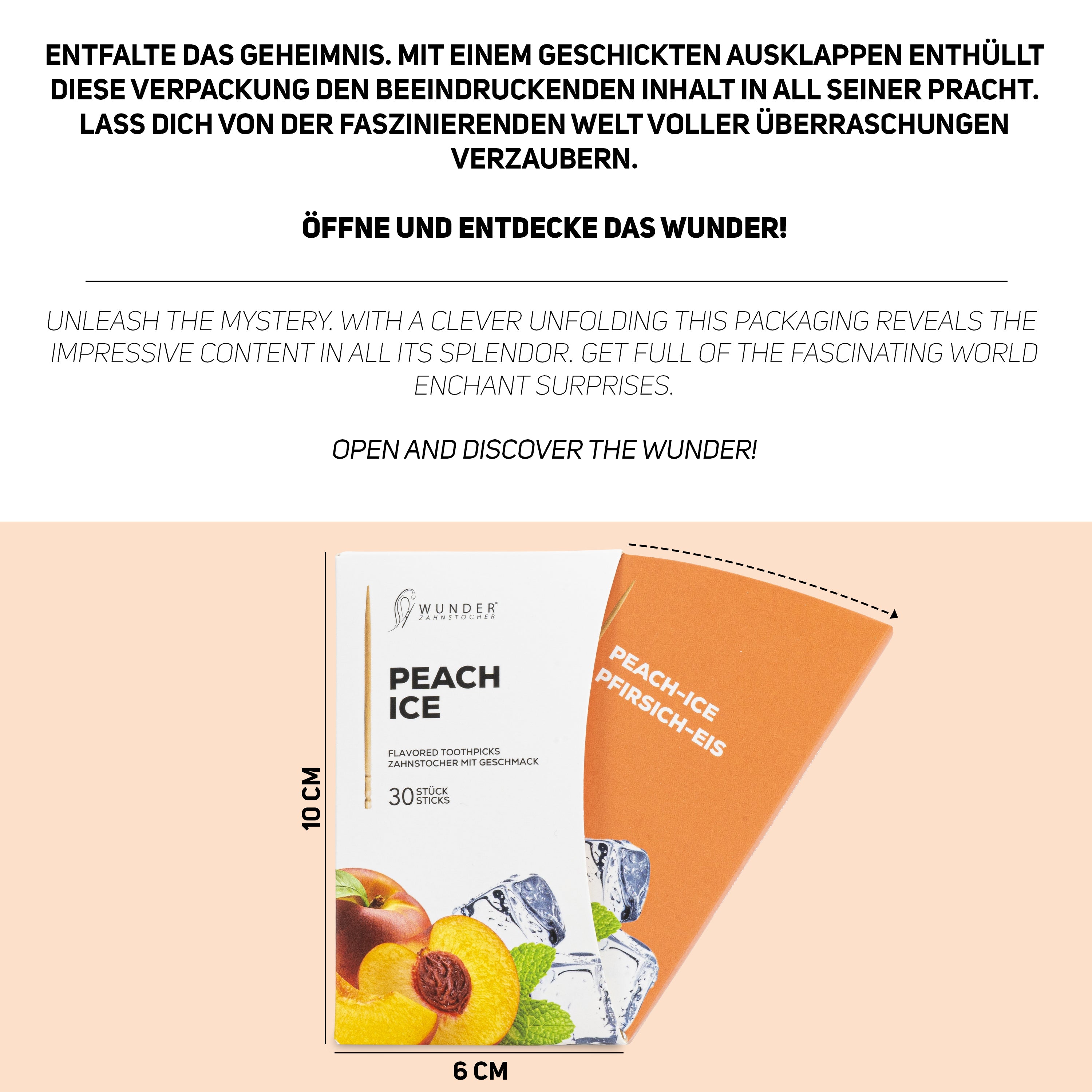 SINGLE PACK (30x) - PEACH-ICE / PFIRSICH-EIS - ZAHNSTOCHER MIT GESCHMACK