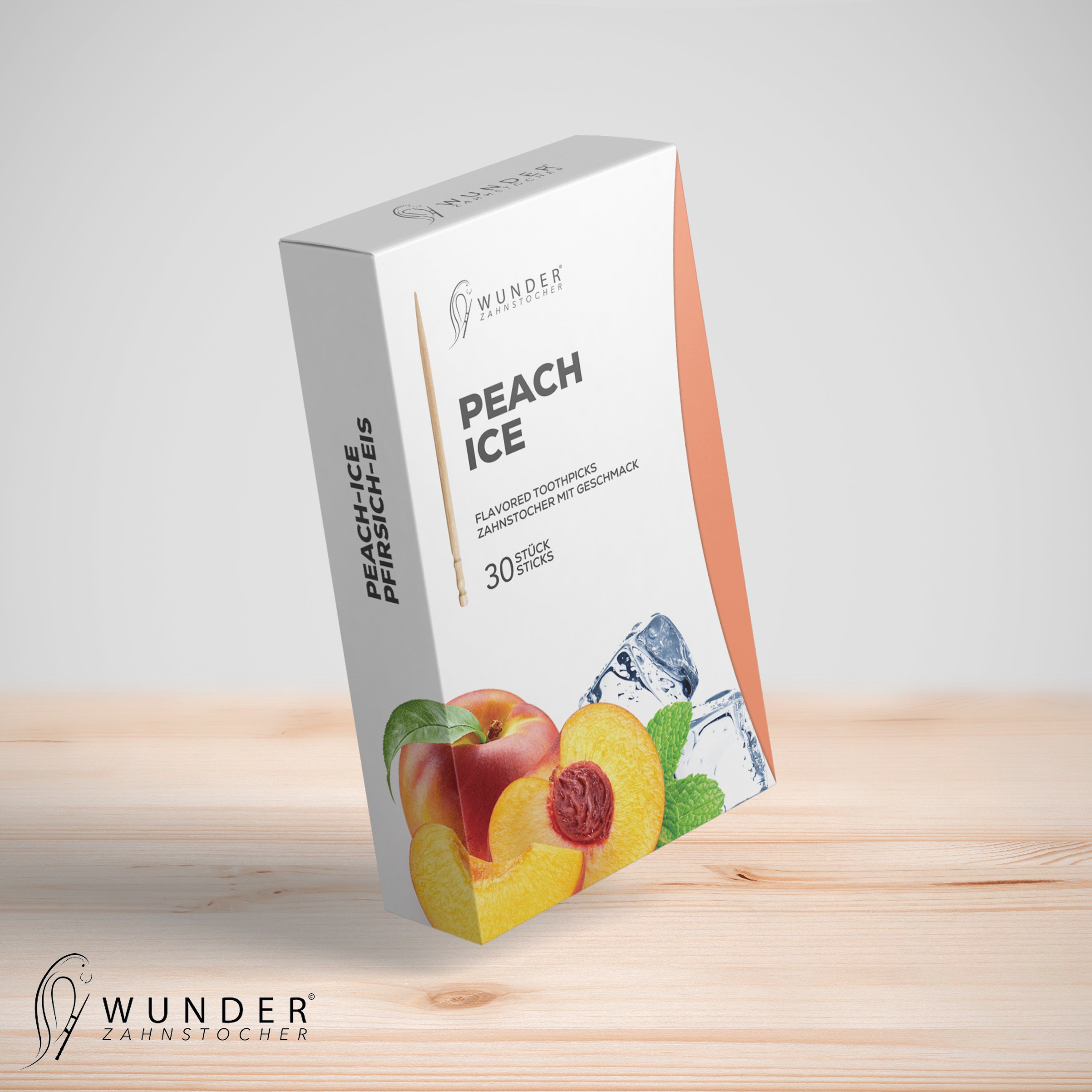 SINGLE PACK (30x) - PEACH-ICE / PFIRSICH-EIS - ZAHNSTOCHER MIT GESCHMACK