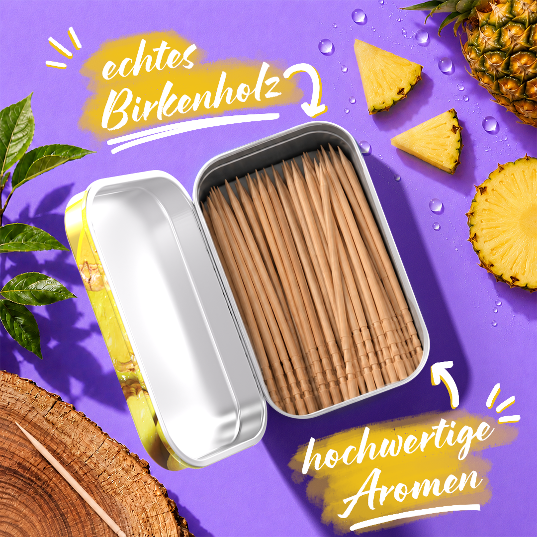 Wunder Zahnstocher Metalldose – 100 Stück