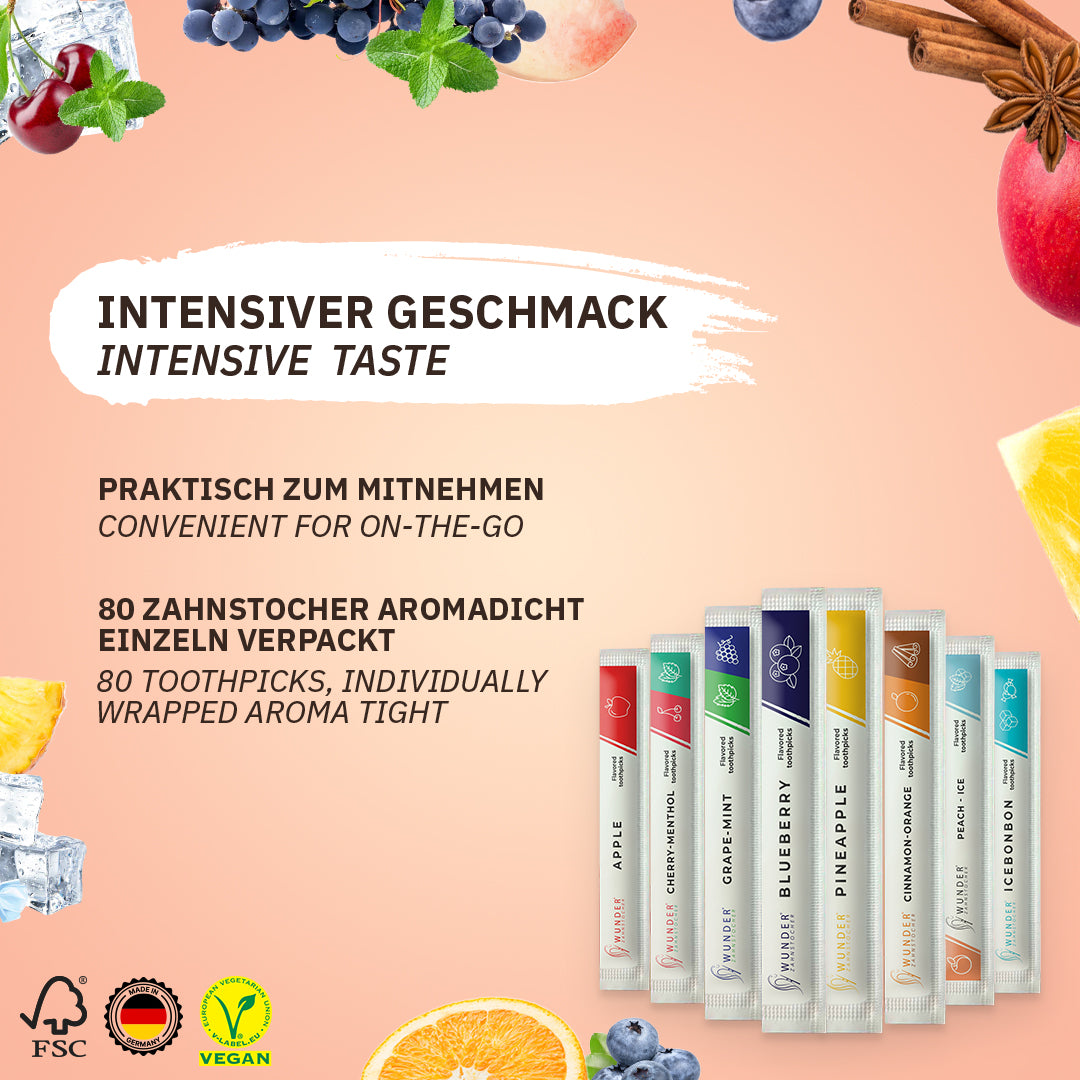 PROBIER SINGLE PACK (80x) ZAHNSTOCHER MIT GESCHMACK
