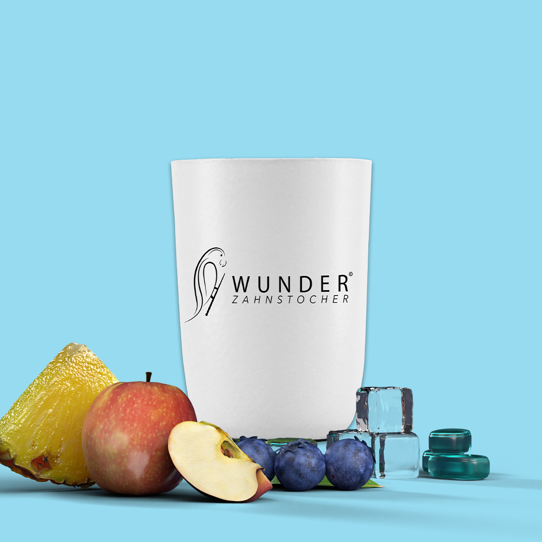 Wunder Zahnstocher-Becher – Alu Weiß