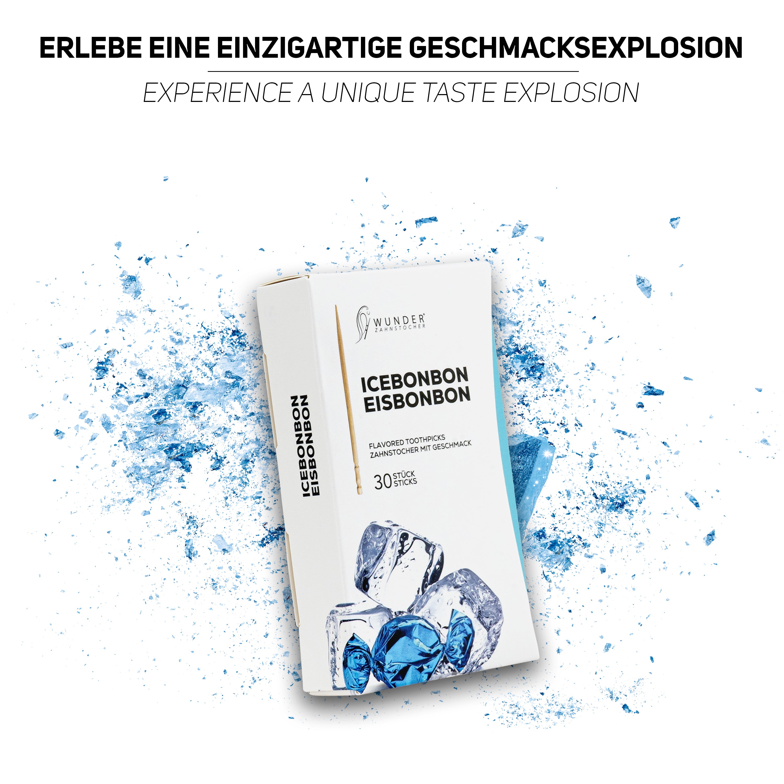 SINGLE PACK (30x) - ICEBONBON / EISBONBON  - ZAHNSTOCHER MIT GESCHMACK