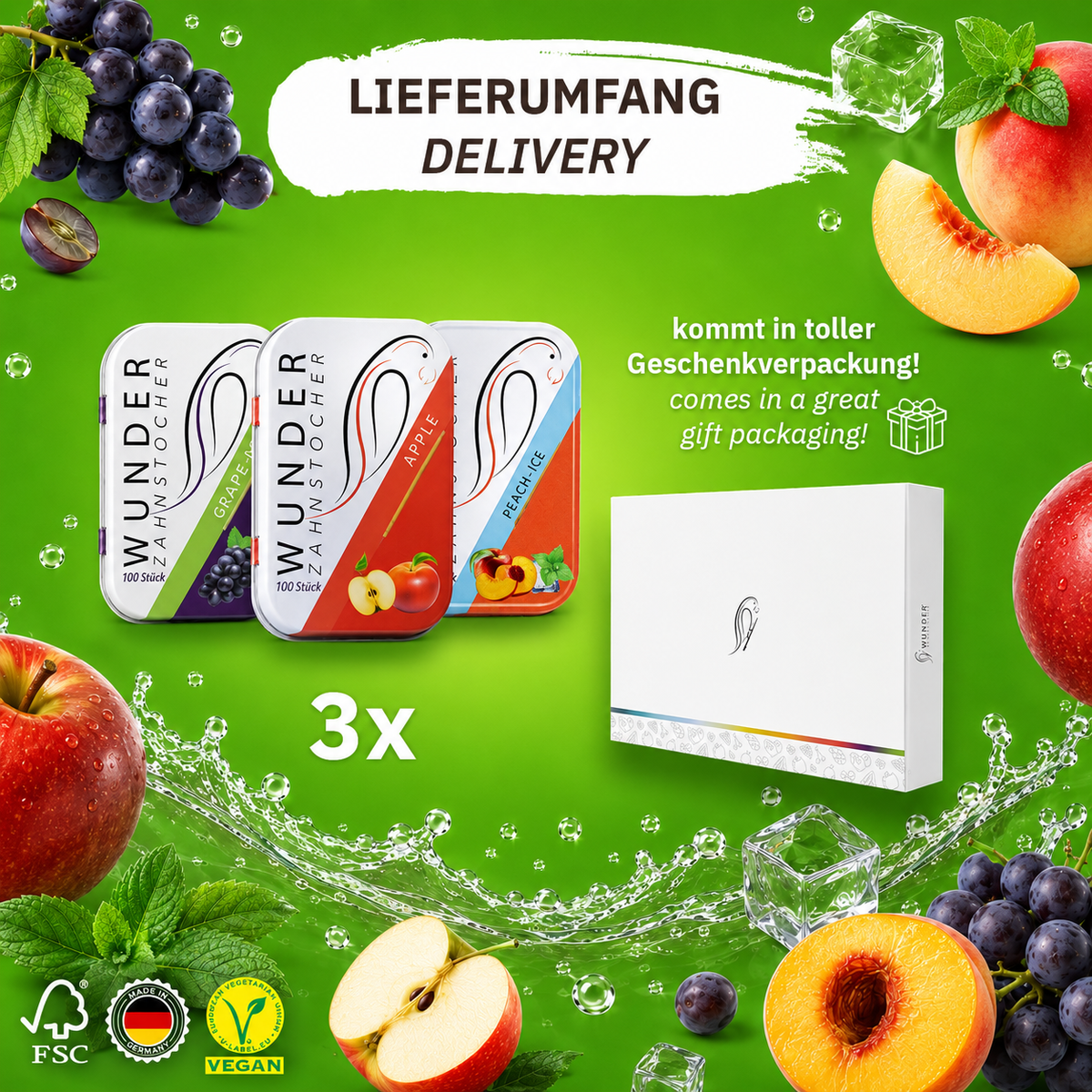 Wunder Juicy Pack – 3 Sorten, 300 Stück