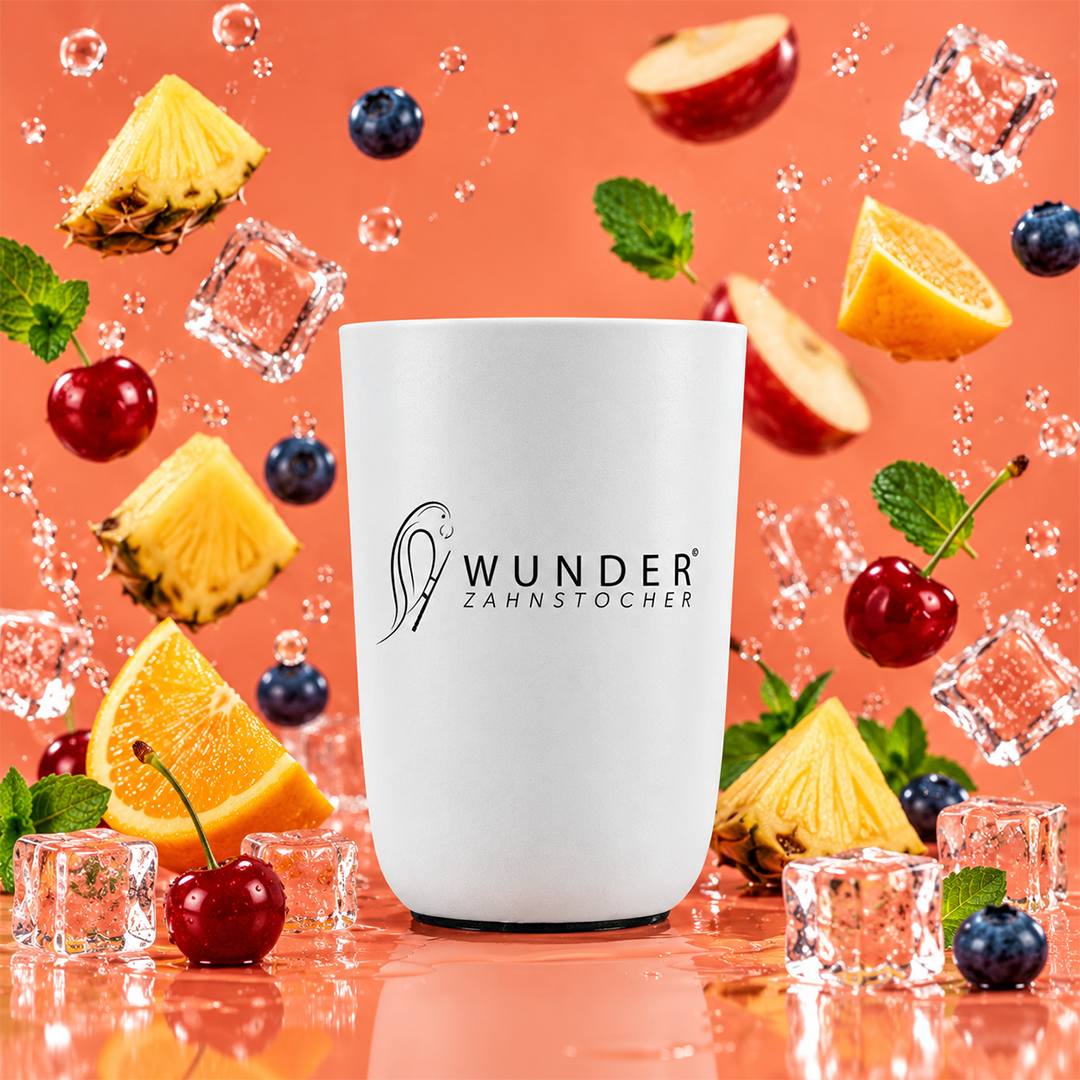 Wunder Zahnstocher-Becher – Alu Weiß
